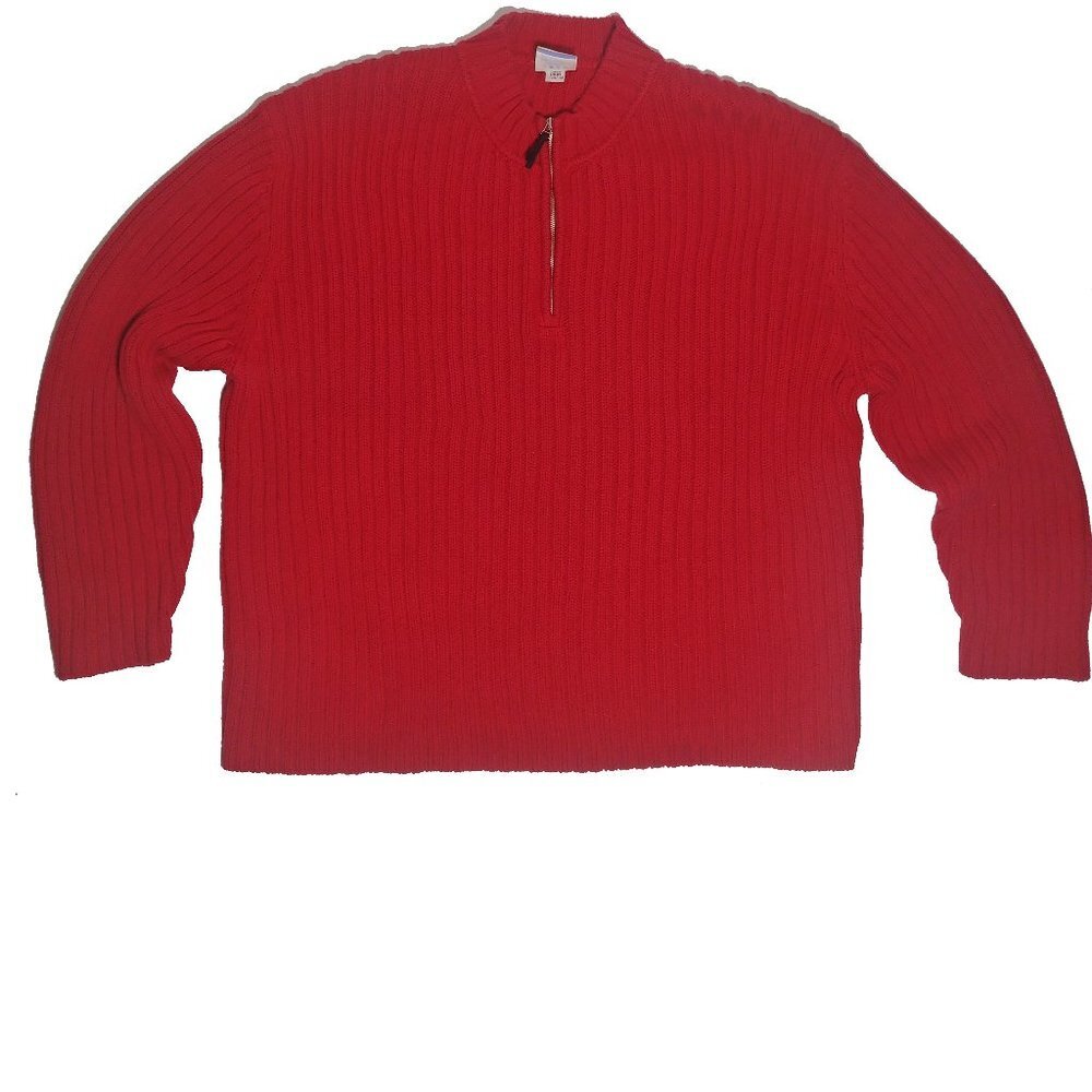 Hannah Anderson made in Japan Woven Men’s 1/4 Zip Sweater Size Large oversized